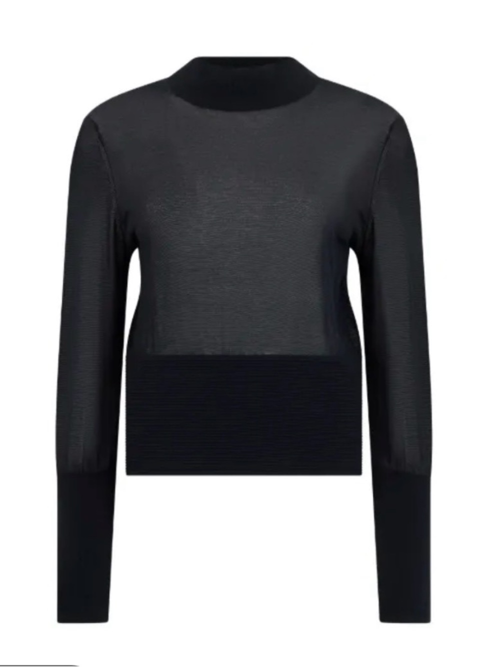 FRAME Women's Black The Sleek Mock Neck Crop Sample Sweater Size XS NWT